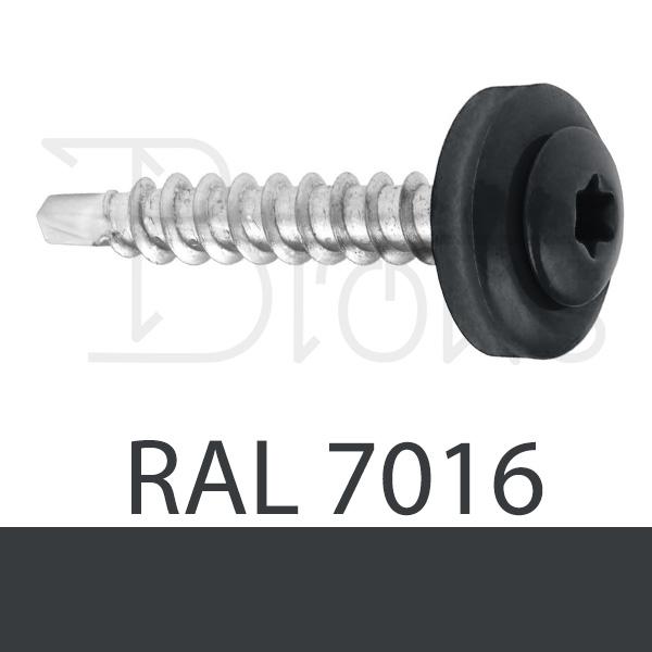 Klempířský šroub 4,8 x 35 tmavě šedý RAL 7016 antracit
