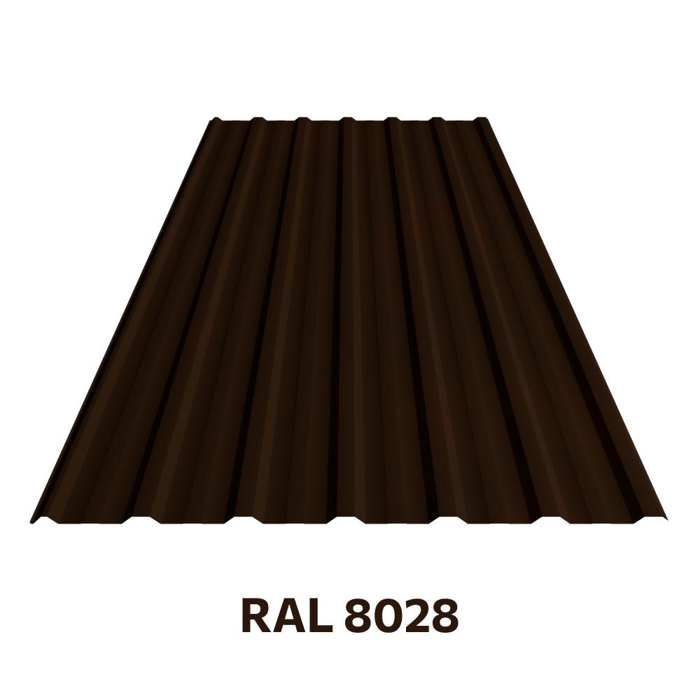 Trapézový plech ST18/1120 - tmavě hnědý RAL 8028
