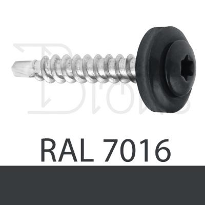 Klempířský šroub 4,8 x 35 tmavě šedý RAL 7016 antracit