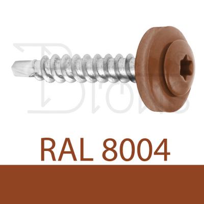 Klempířský šroub 4,8 x 35 cihlově červený RAL 8004