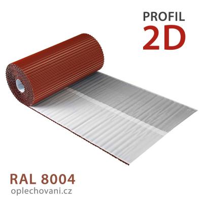 Těsnicí hliníkový pás 2D - cihlově červený RAL 8004