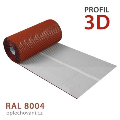 Těsnicí hliníkový pás 3D - cihlově červený RAL 8004