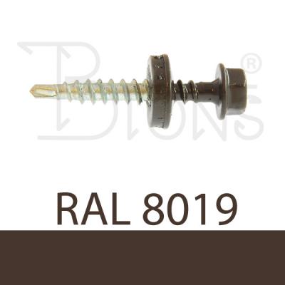 Farmářský šroub TEX 4,8 x 35 tmavě hnědý RAL 8019